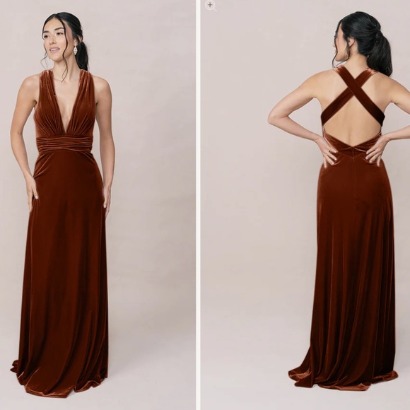 Revelry Dresses & Skirts - Revelry - Dylan Velvet Dress, Rust